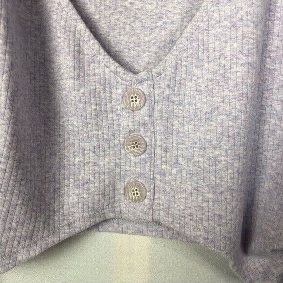 Majorelle Priscilla Dusty Lilac Lavender Ribbed Crop Long Sleeve Top M - Picture 5 of 6